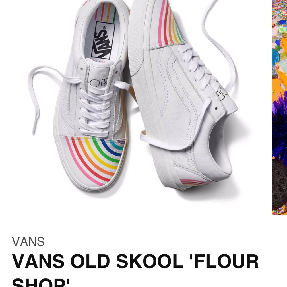 Vans White Rainbow Sneakers flour shop